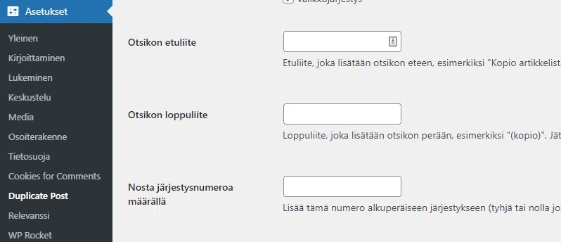 Duplicate Post - Navigaation löytäminen