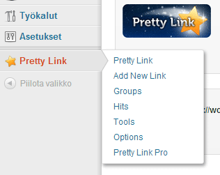 pretty-link-valikko